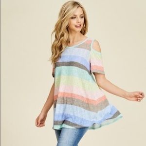SOLD OUT!!!-Multi-Color Cold Shoulder